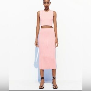 NWT Zara pink knit set XS